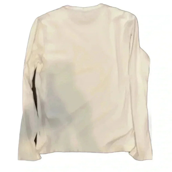 Authentic Hugo Boss LS men’s logo cream casual work crew neck t-shirt  L - Picture 2 of 4